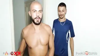 Tattooed electrician Paulo Garcia barebacks a hung bottom in amateur hardcore scene