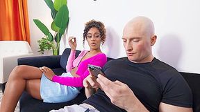 A Couple Offers A Mulatto Chick To Have Group Sex
