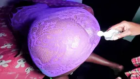 Ebony babe with huge tits and a big fat ass takes control in a hot femdom scene
