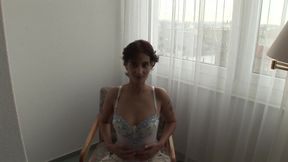 Masturbating her horny snatch with a dildo