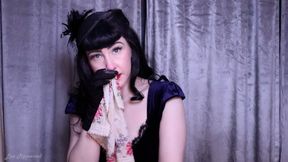 Elegantly Dressed Pinup Sniffles & Blows Nose