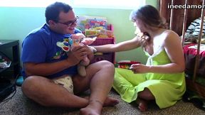 nice ab step-mommy cheyenne diaper change and reading