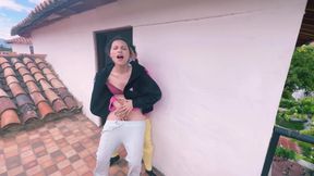 My neighbor invites me to wet my pussy