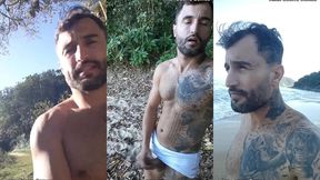 punheta e gozada em publico na praia paradisiaca com o lutador de mma allan guerra gomes