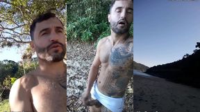 punheta e gozada em publico na praia paradisiaca com o lutador de mma allan guerra gomes