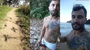 punheta e gozada em publico na praia paradisiaca com o lutador de mma allan guerra gomes