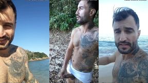 punheta e gozada em publico na praia paradisiaca com o lutador de mma allan guerra gomes