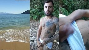 punheta e gozada em publico na praia paradisiaca com o lutador de mma allan guerra gomes