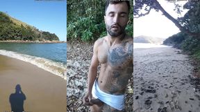 punheta e gozada em publico na praia paradisiaca com o lutador de mma allan guerra gomes