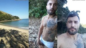 punheta e gozada em publico na praia paradisiaca com o lutador de mma allan guerra gomes