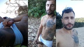 punheta e gozada em publico na praia paradisiaca com o lutador de mma allan guerra gomes