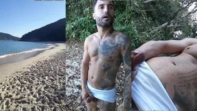 punheta e gozada em publico na praia paradisiaca com o lutador de mma allan guerra gomes