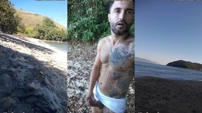 punheta e gozada em publico na praia paradisiaca com o lutador de mma allan guerra gomes