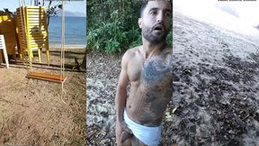 punheta e gozada em publico na praia paradisiaca com o lutador de mma allan guerra gomes