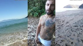 punheta e gozada em publico na praia paradisiaca com o lutador de mma allan guerra gomes