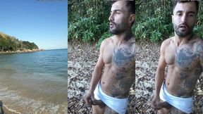 punheta e gozada em publico na praia paradisiaca com o lutador de mma allan guerra gomes