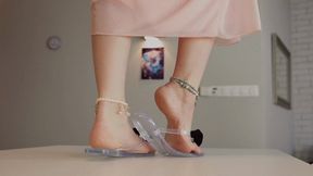 Goddess Lisa From Ukraine - Transparent Flip-flops - Full
