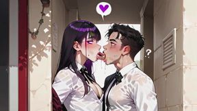 Goth Trans Femboy Couldn't Resist and Sat on Her Best Friend's Cock for the First Time. Hentai Yaoi Animation.