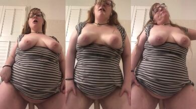 Big tit babe in glasses riding dildo in bathroom squirts