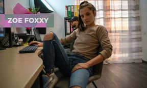 Office Romance With A Horny Coworker; Amateur Babe Pov Blowjob And Sex On The Desk With Zoe Foxxy