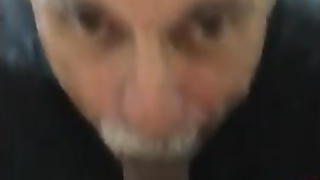 Old daddy give me blowjob and eat my cum 4