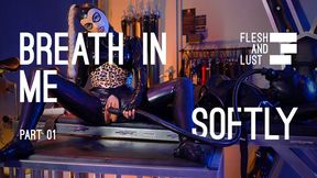 Boyfriend restraint in Latex Bag for Breath Control, Sniffing Dildo & E-Stim | BREATH IN ME SOFTLY | Part 1