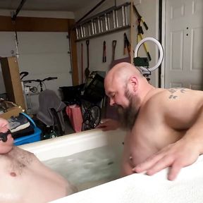 Buddy Tormenting Matt While Bound In The Hot Tub