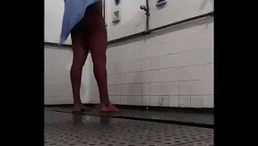 Amateur Brazilian Guy Waits Naked in Shower for Unexpected Visitor