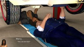 Project Hotwife - Gameplay - Roleplay - No Sex- Just Teasing - Merry Wearing Car Mechanic Dress and Teases Mechanic