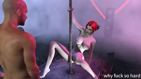 Busty redheaded Asian wife cheats with big-dicked stud in the club
