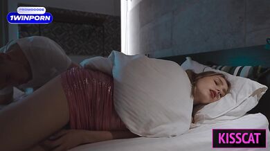 Step Sister Came to Step Brother's Room After Party to Share Bed and Hot Night Fuck