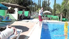 AuntJudysXXX - Busty Cougar Jojo Seducing the Pool Boy