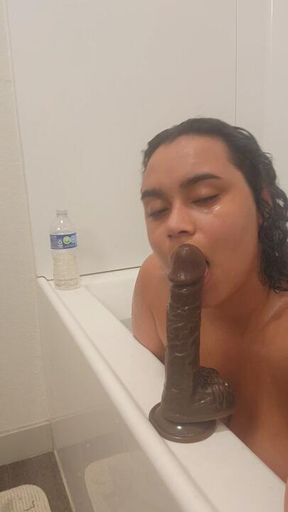 Dildo suck tease