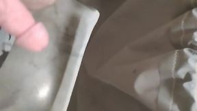 Stroking my big fat cock in the shower!
