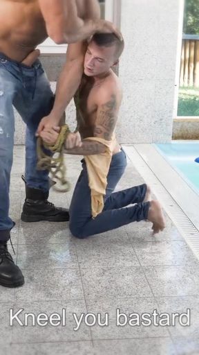 Spectacular moment from "Muscle Daddy Teaches Cute Young Lad A Hard Lesson"