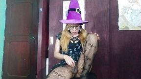 Slutty witch cum twice and beg for cock