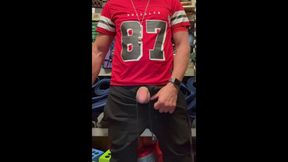 Jockdad87 Shoots a Load of Cum in His #87 Jersey