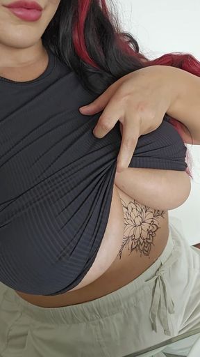 Natural-titted milf shows off her curvy figure in a solo scene