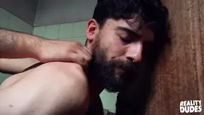 Bearded Studs Adonis And Andy Go To Abandoned Bathroom To Make Out And Squirt His Cum Everywhere - Real Dude