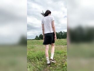 Cute Femboy Flashes Butt In Public Park