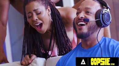 Kira Noir cheats with her girlfriend at a nudist retreat while her partner watches