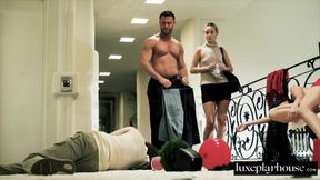 LUXEPLAYHOUSE Sexy Blonde Duo Kay Lovely And Slimthicc Vic Get Railed On The Hood Of A Race Car