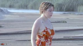 Tigra: Sensational Striptease of Pretty Blonde Tigra Undressing by the Sea and Ends Totally Naked