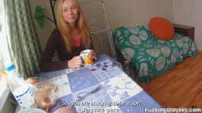 Fucking Glasses - Med student Lina Napoli loves teen porn cock