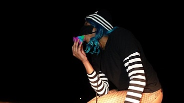 FEMBOY RIPS FISHETS TWERK & CUMS SWALLOWING BIG DIDLO...