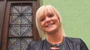 Cute Hungarian cums on a big cock