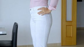 Tight office clothes and lunch ASMR