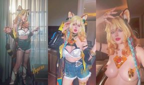Byoru's cosplay charm ignites fiery passion in wild lingerie play