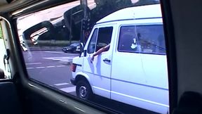 Horny Brunette MILF Fingers Dripping Pussy in Backseat Adventure