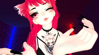 Red Head Neko in Black Booty Shorts Strips Down Thigh High Hentai Choker Tail Play POV Lap Dance